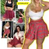 Mini Skirt for Women Pleated Drawstring High Waist Skater Skirt Sexy Lingerie Skirts S-XXL