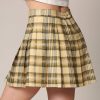 Womens' Girls' High Waist Mini Plaid School Uniform Pleated Skater Tennis Skirt with Lining Shorts