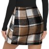 Plaid Skirts for Women, Pencil Mini Skirts for Women High Waist Bodycon Christmas Holiday Fall Winter Skirts 2024 Trendy