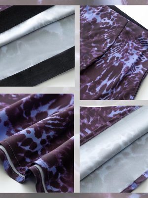 Womens Leopard Print Skirt Midi Long Length Silk Satin High Waist Elastic Skirts