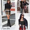 Plaid Skirts for Women, Pencil Mini Skirts for Women High Waist Bodycon Christmas Holiday Fall Winter Skirts 2024 Trendy