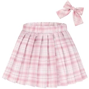 Girls Pleated Mini Skirt High Waist Tennis School Uniform Skirts 4-14 Years