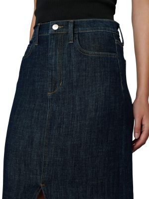 Women's The Eva High Rise Maxi Denim Skirt with Front Slit