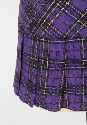 916Yv0SwyL.jpg Mini Plaid Slit Skirt Women's US Size Pleated Skirt Schoolgirl Uniform, Multicolour
