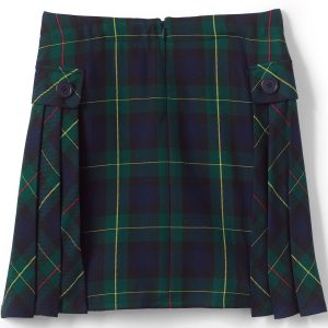 91CckJfURtL.jpg School Uniform Girls Side Pleat Plaid Skort Above Knee