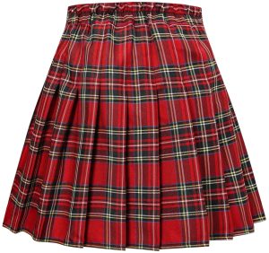 Women Girls Pleated Skirts with Shorts, Elastic Waist Uniform Plus Size Tennis Casual Skirt, 2 Years - US 4XL