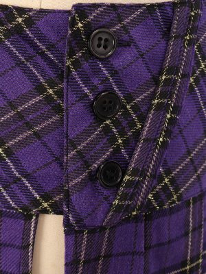 Mini Plaid Slit Skirt Women's US Size Pleated Skirt Schoolgirl Uniform, Multicolour